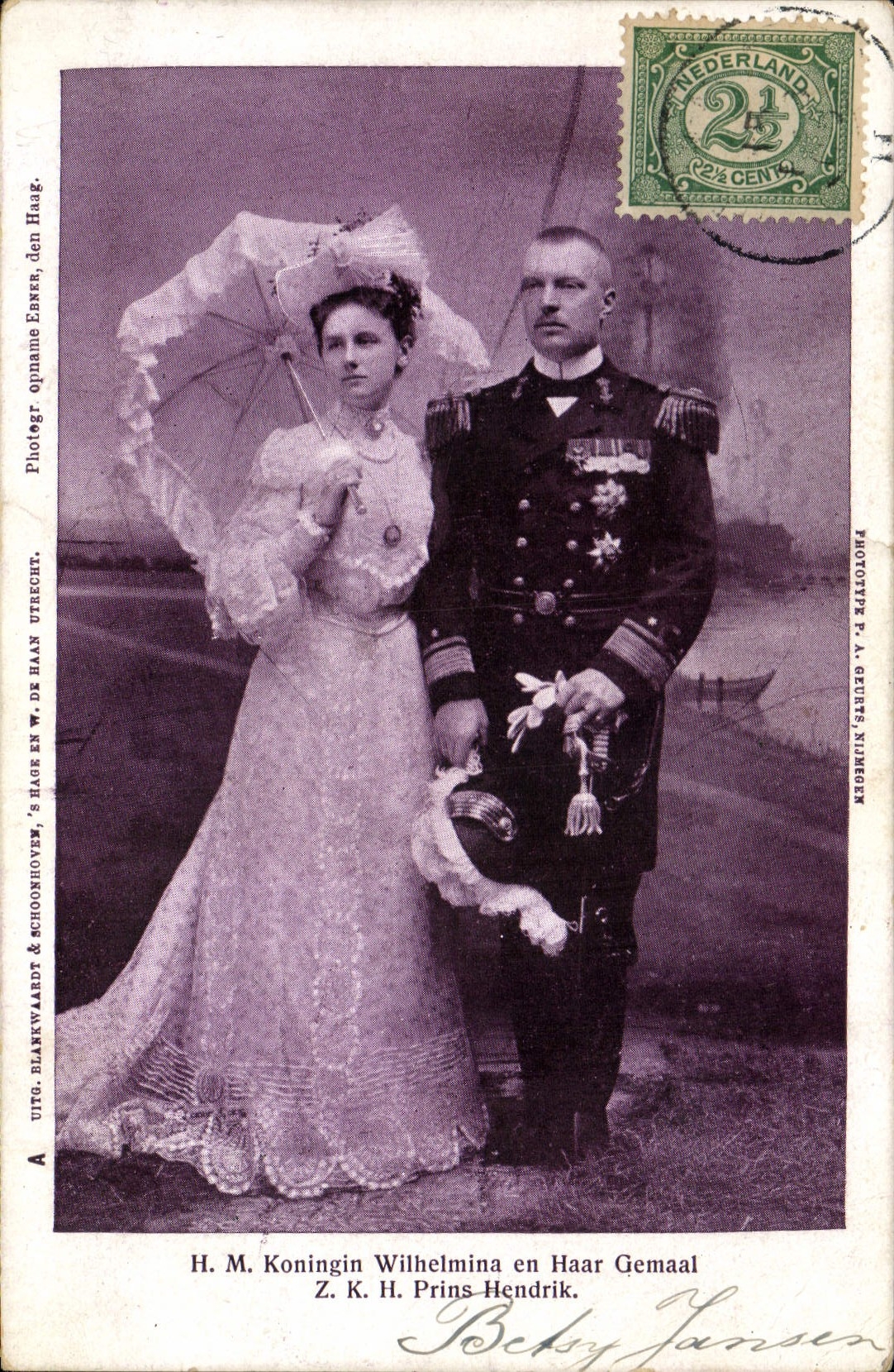 H.M. Koningin Wilhelmina en Haar Gemaal Z.K.H. Prins Hendrik — Phototypie P.A. Gezures, Nijmegen