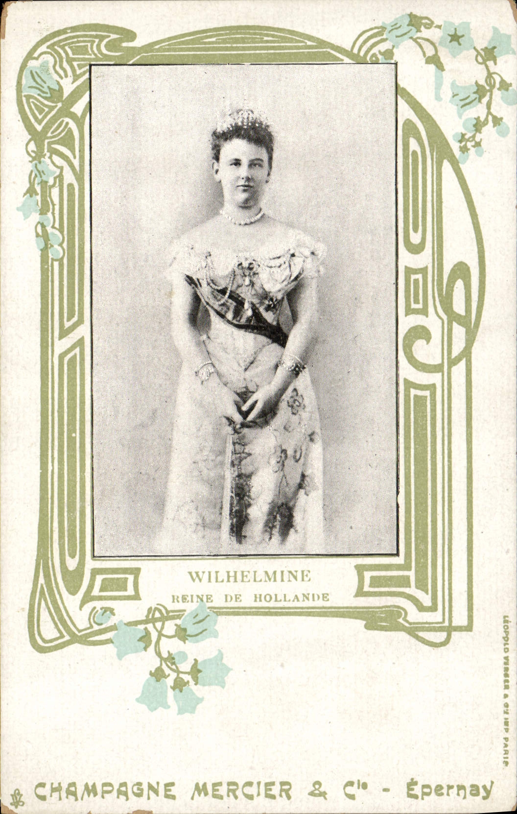 Wilhelmine Reine de Hollande — portrait — Champagne Mercier & C° - Épernay
