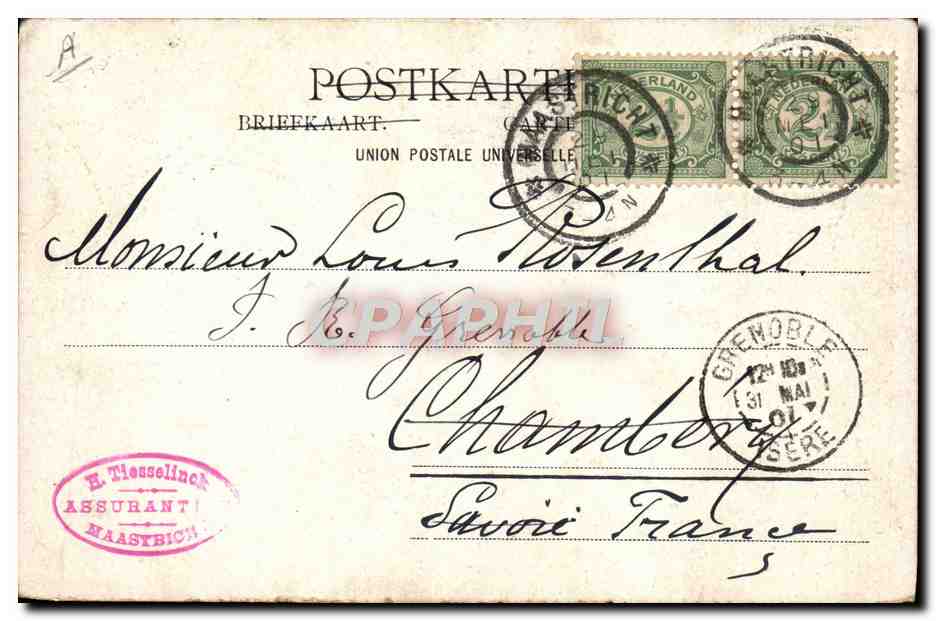 Carte postale illustrée du territoire neutre entre la Belgique et le Luxembourg — éditeur non identifié, n° de série non visible — Achterkant