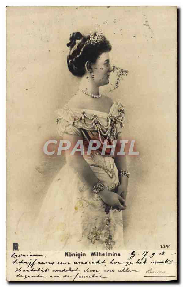 Königin Wilhelmina — portrait en buste — éditeur R, n° 7341
