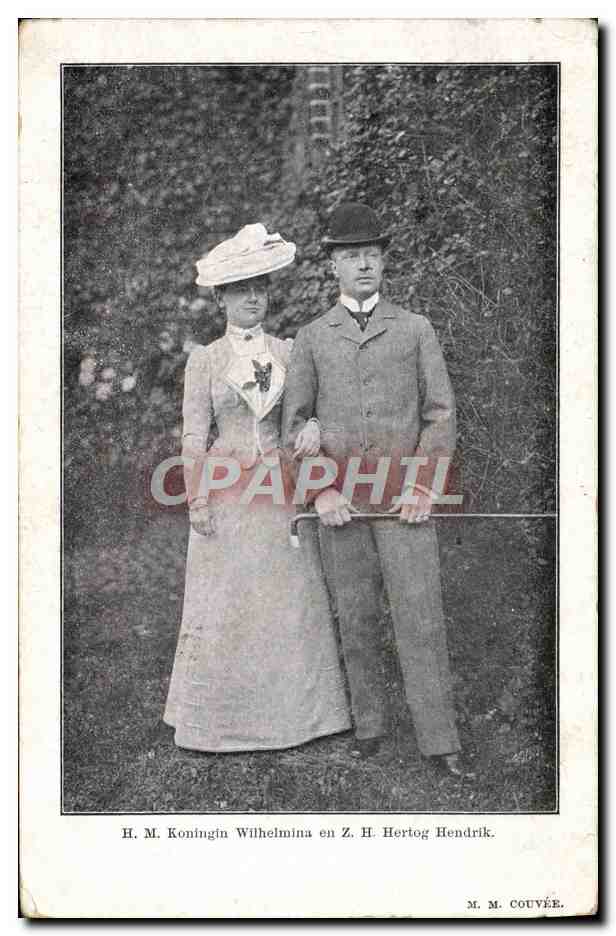 H.M. Koningin Wilhelmina en Z.H. Hertog Hendrik — M.M. Couvée