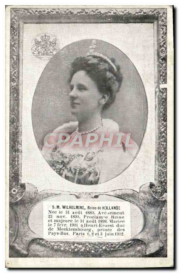 S.M. Wilhelmine, Reine de Hollande — Portrait — A.M.L. Paris