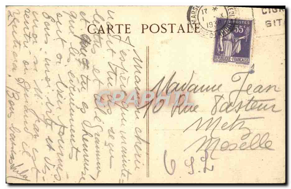 Paquebot "ASIE" — Chargeurs Réunis — éditeur non visible — Reverso