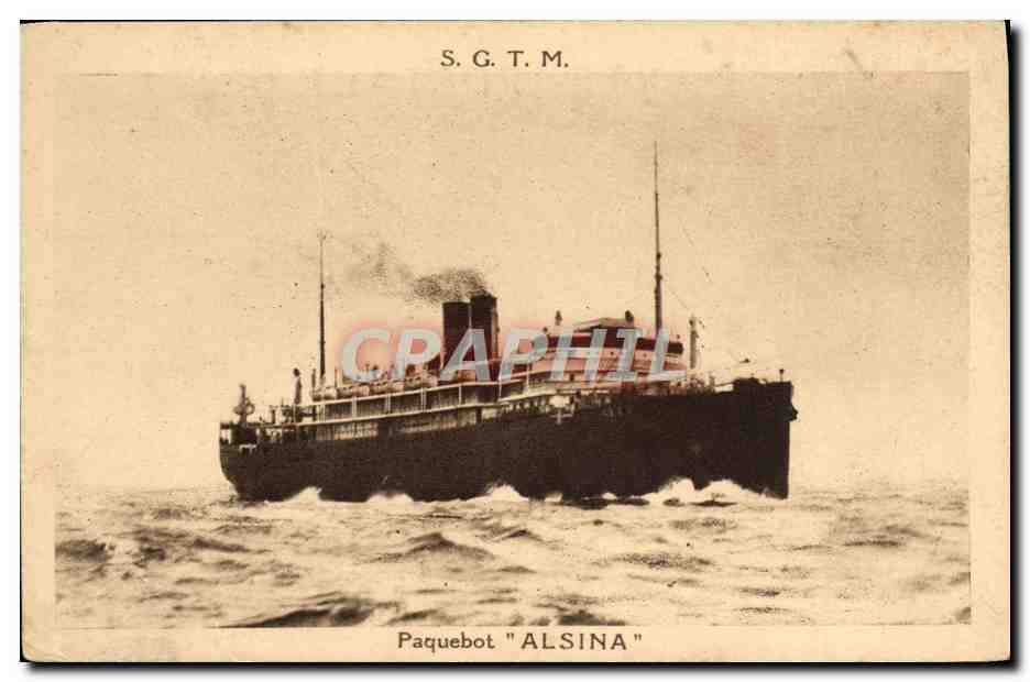 Paquebot "ALSINA" — S.G.T.M. — Société Générale de Transports Maritimes