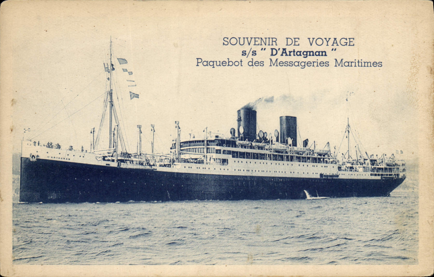 s/s D'Artagnan — Dampfer der Messageries Maritimes — Souvenir de voyage