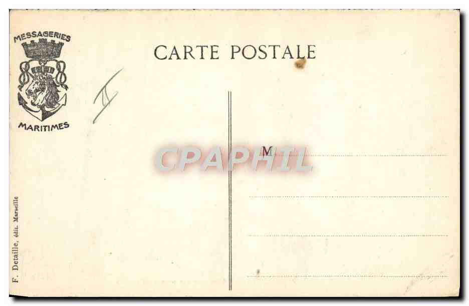CPA Bateau Paquebot Messageries Maritimes Armand Behic Salle a manger des premieres classes — Verso