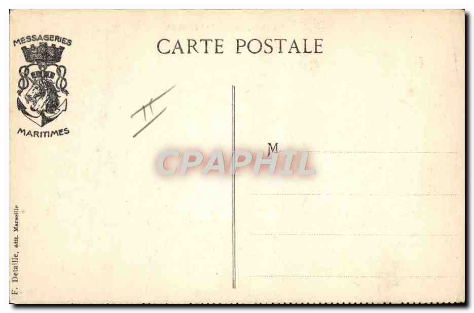 Paquebot "Atlantique" — Messageries Maritimes — éd. F. Detaille, Marseille — Verso