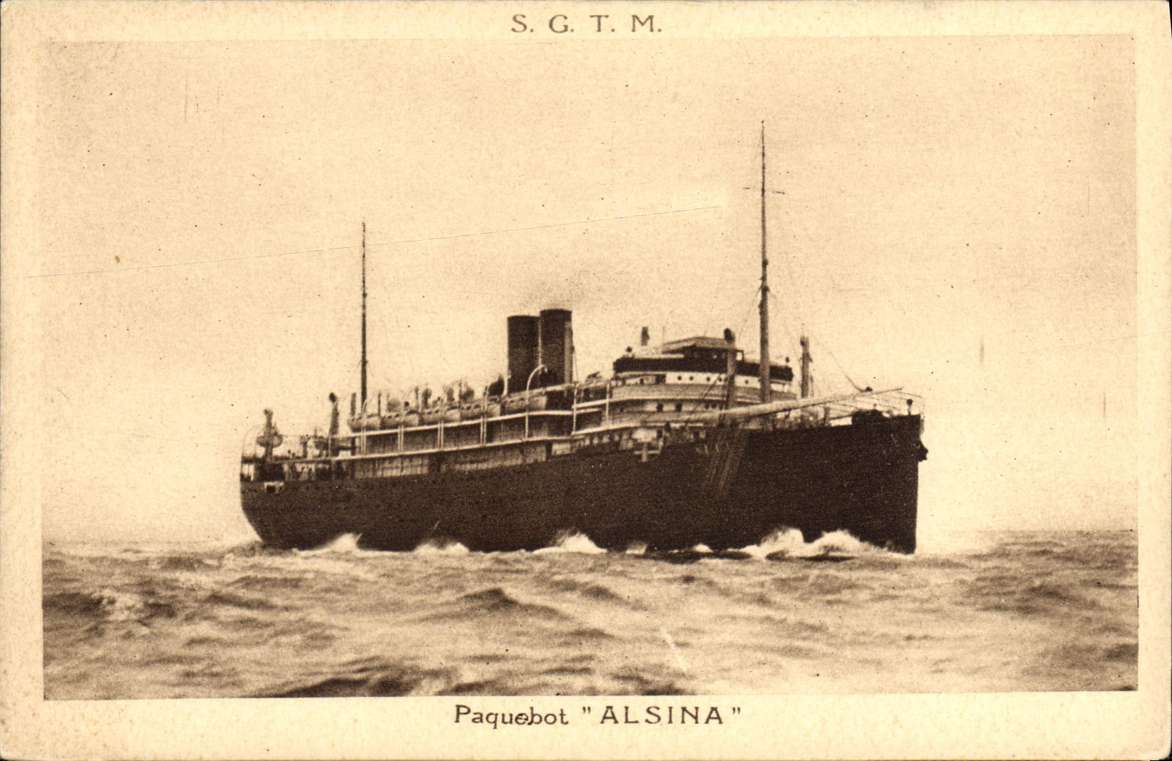 Paquebot "ALSINA" — S.G.T.M. — Société Générale de Transports Maritimes