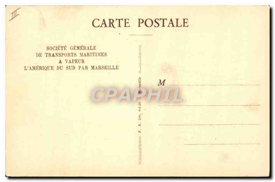Paquebot "ALSINA" — S.G.T.M. — Société Générale de Transports Maritimes — Verso