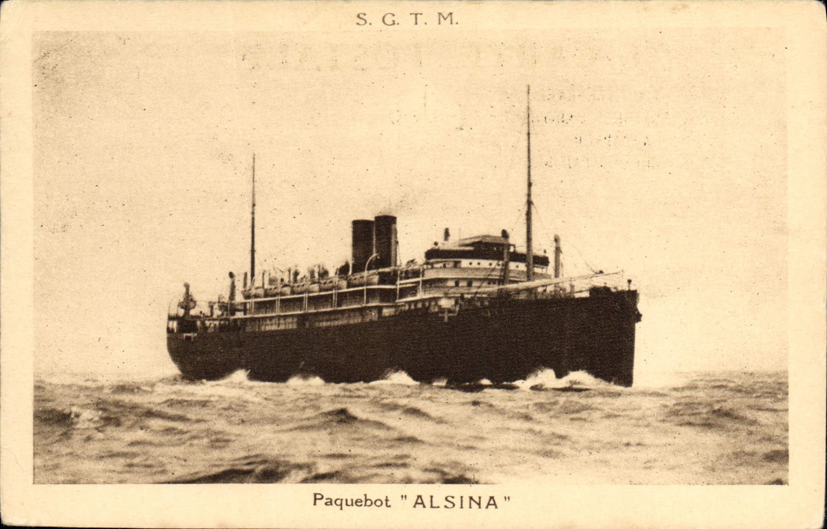 Paquebot "ALSINA" — S.G.T.M. — Société Générale des Transports Maritimes