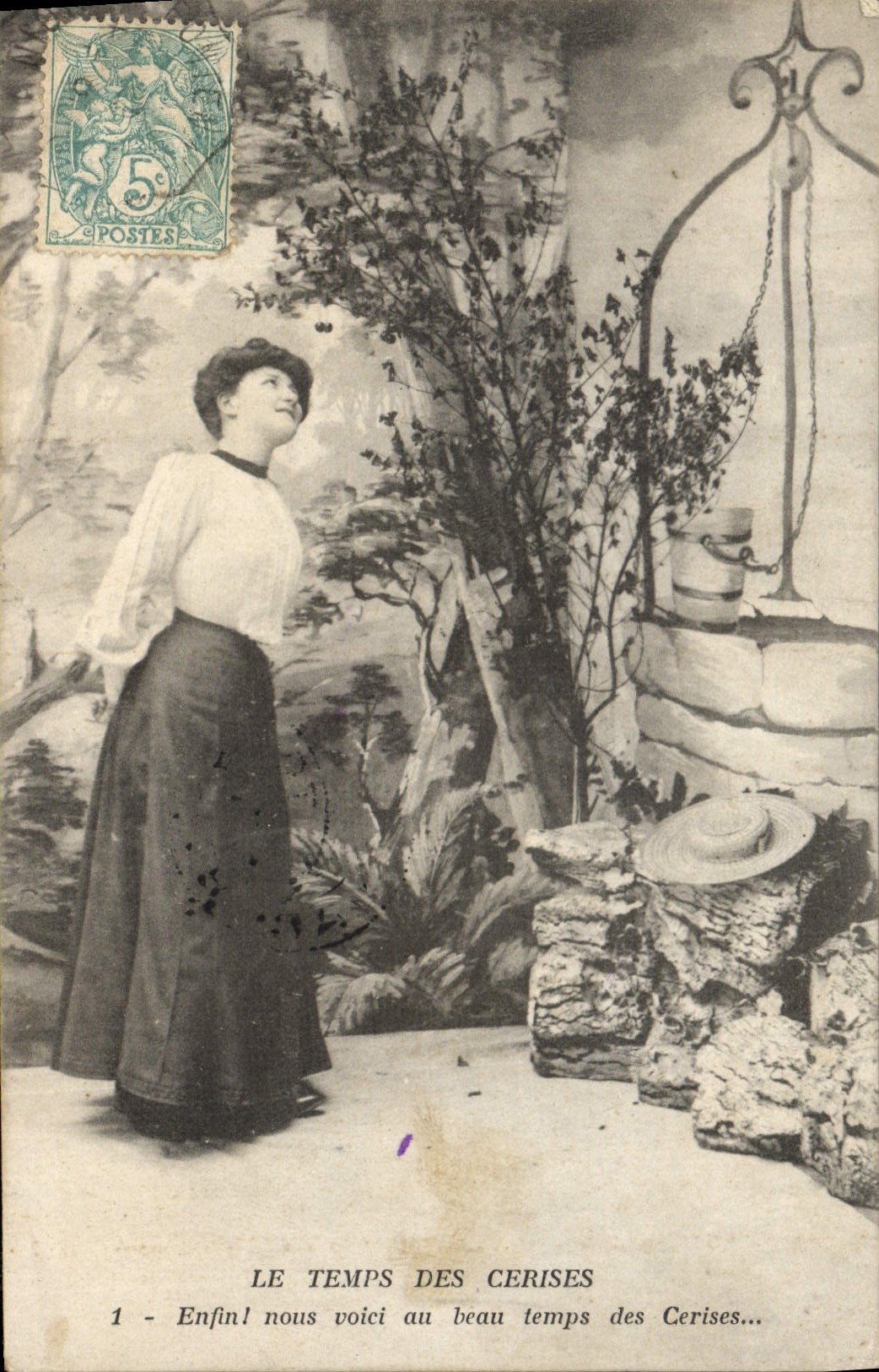 CPA Fantaisie Femme Le temps des cerises 