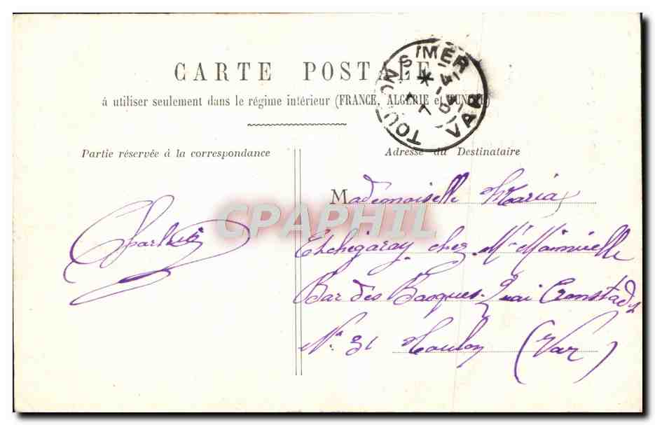 CPA Fantaisie Femme — Rückseite