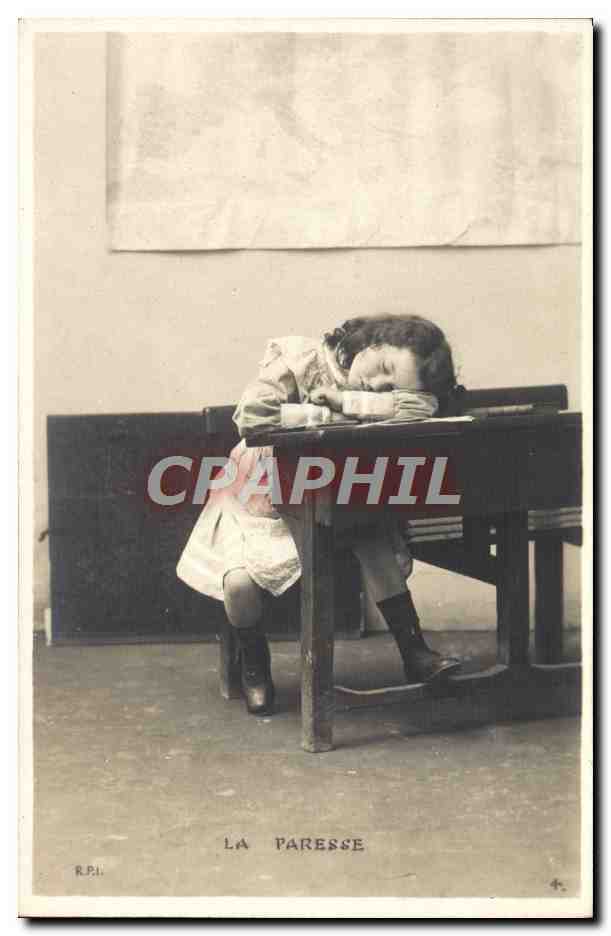 CPA Fantaisie Enfant La paresse