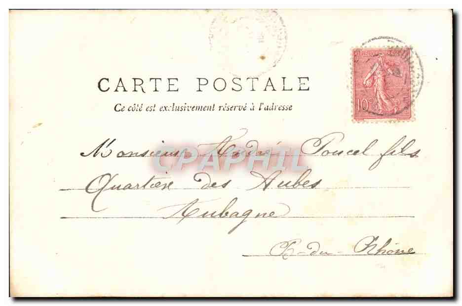 CPA Fantaisie Femme Enfant Le loup garou — Verso