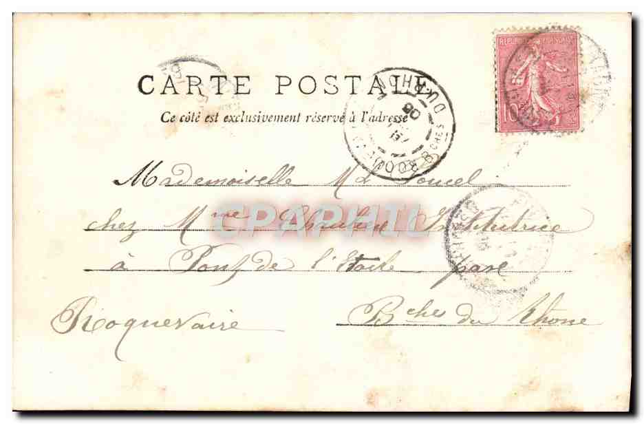 CPA Fantaisie Femme Enfant Le loup garou — Verso