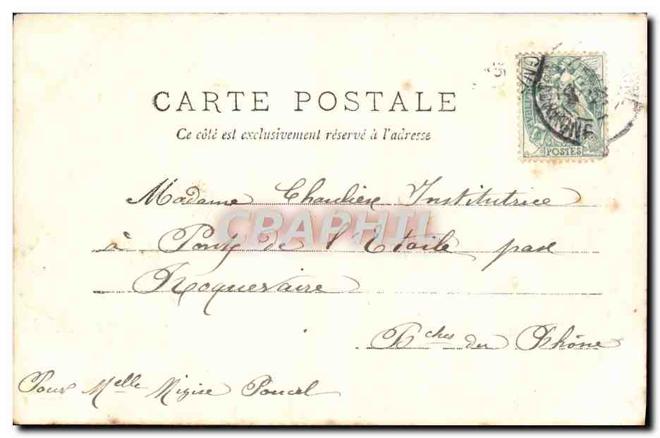 CPA Fantaisie Femme Enfant Le loup garou — Rückseite