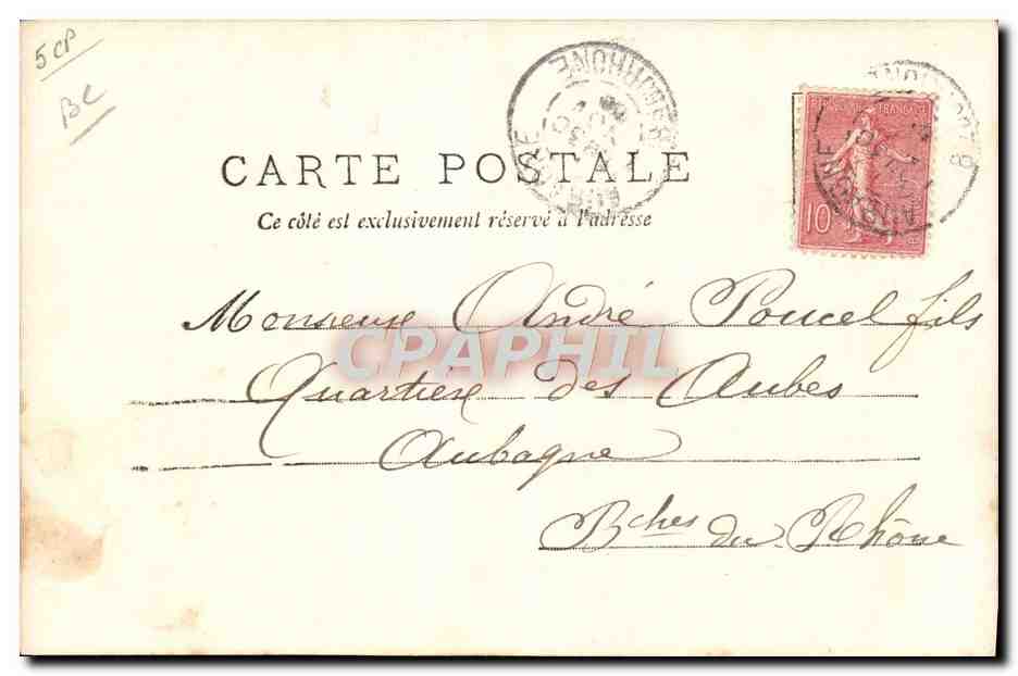 CPA Fantaisie Femme Enfant Le loup garou — Rückseite