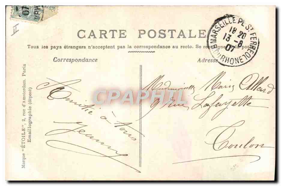 CPA Fantaisie Prenom Marie — Rückseite