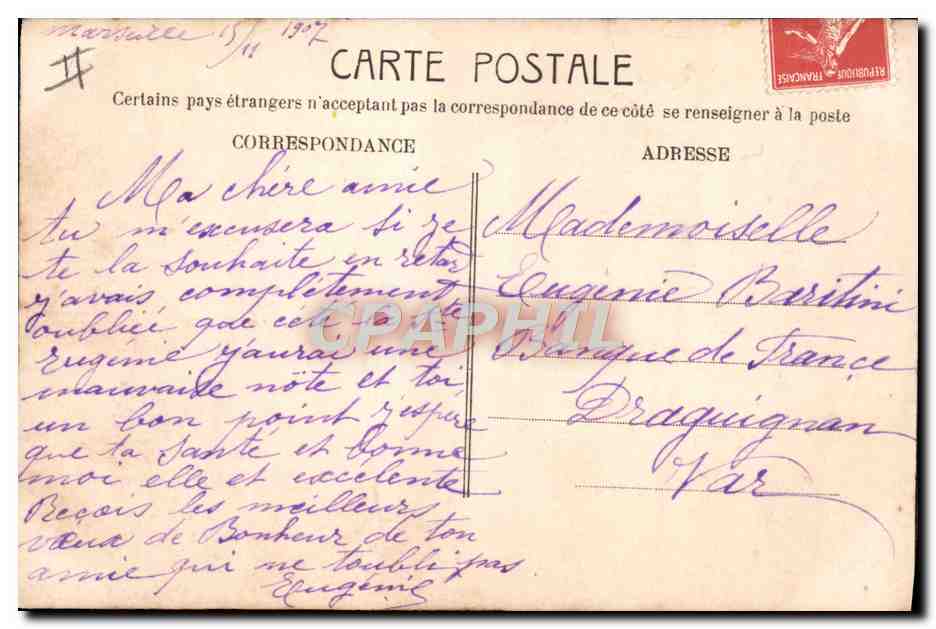 CPA Fantaisie Prenom Eugenie — Rückseite