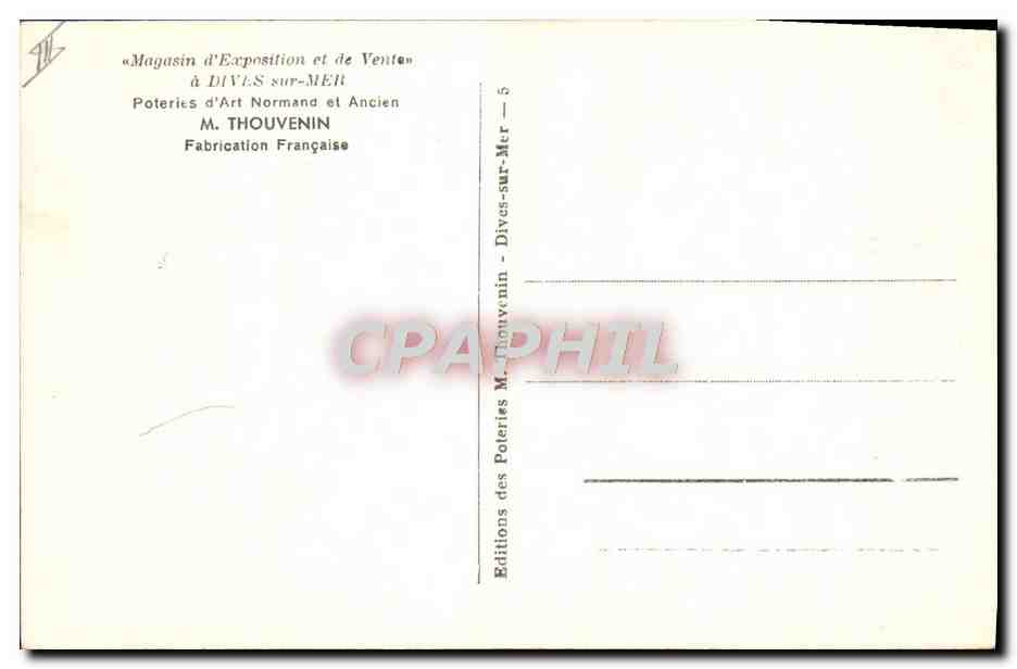 CPA Magasin d'exposition et de vente a Dives sur Mer Thouvenin Elephant  — Rückseite