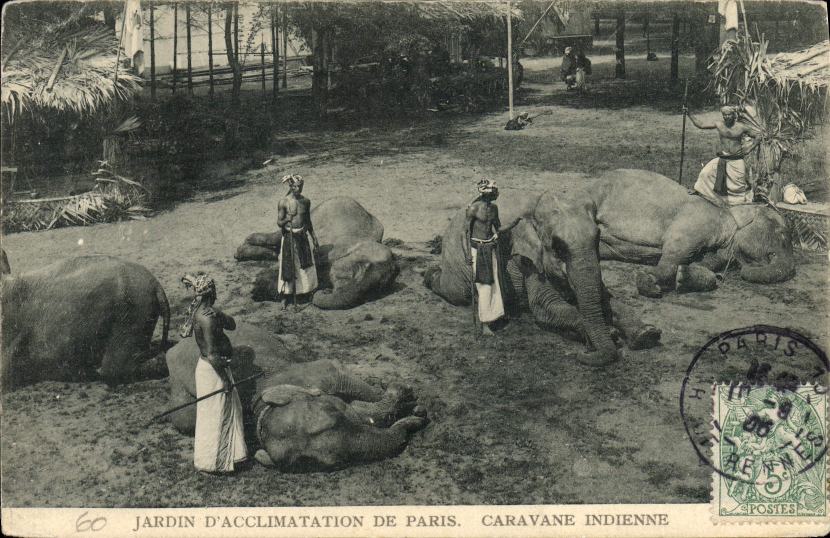 CPA Elephant Jardin d'acclimatation a Paris Caravane indienne 