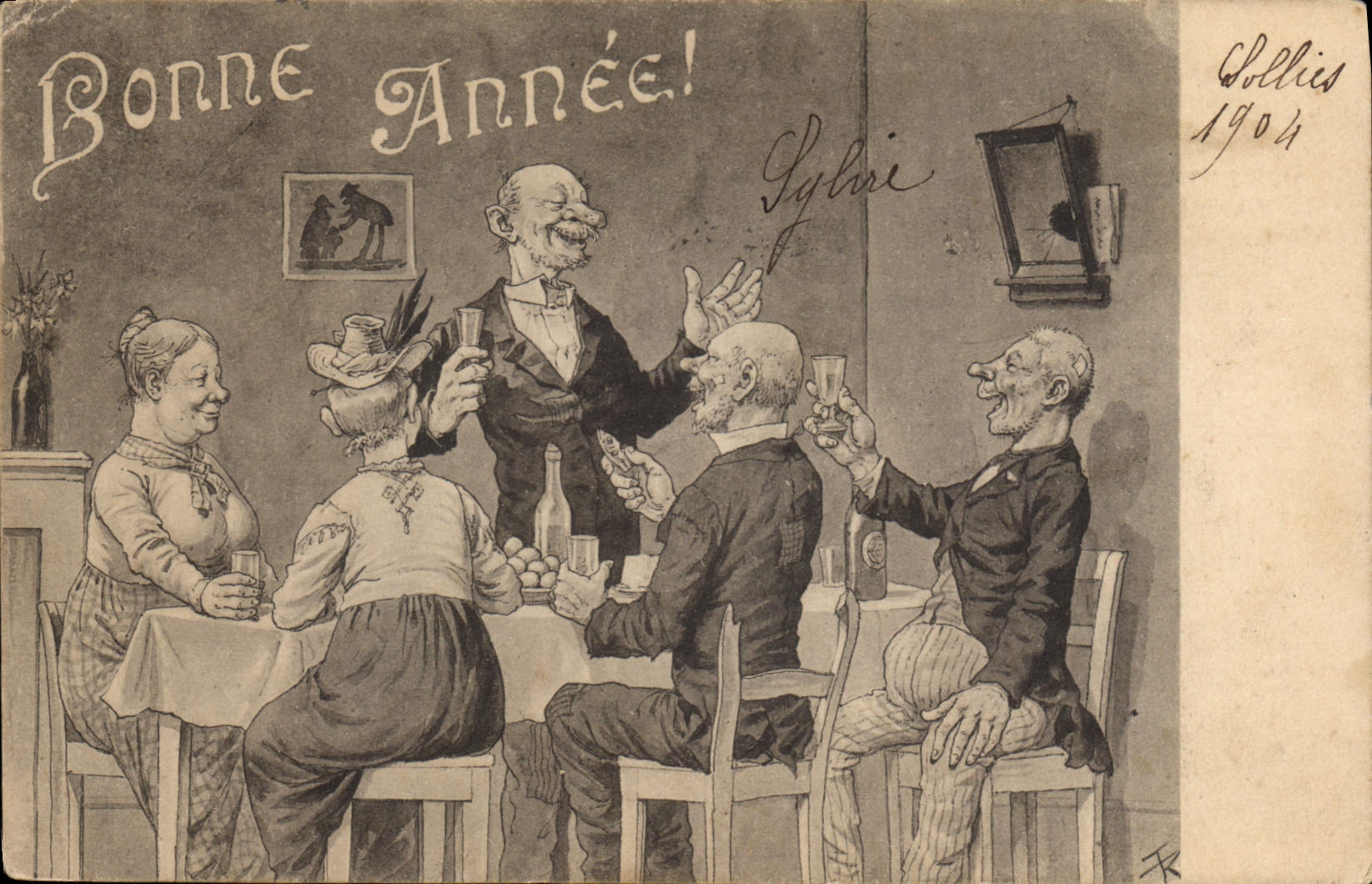 CPA Illustrateur Bonne annee