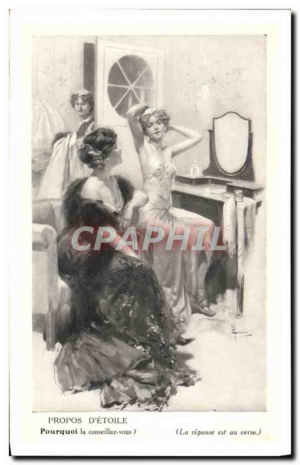 CPA Illustrateur Femme Propos d'Etoile 