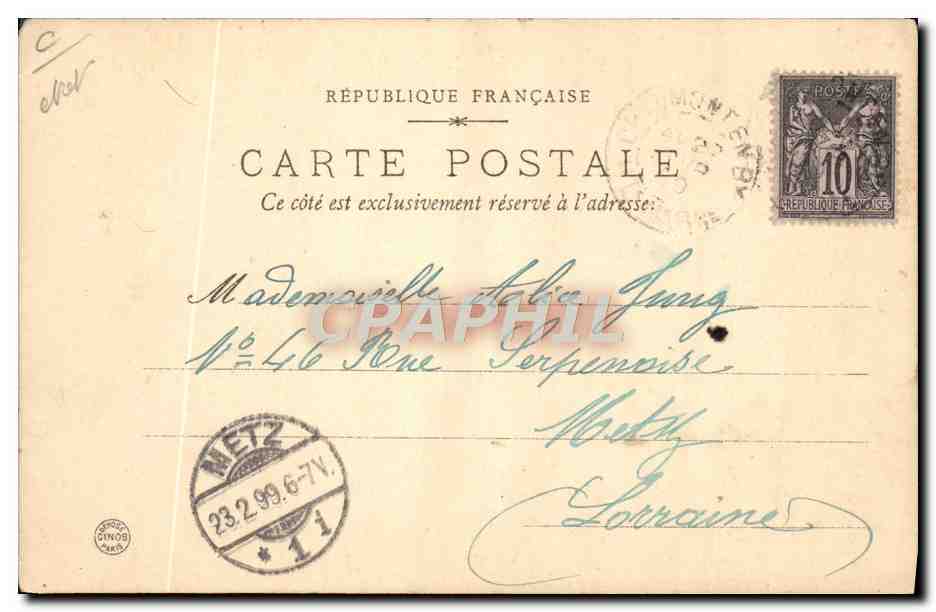 CPA Illustrateur Paris Moulin de la Galette Montmartre Ane mule — Rückseite