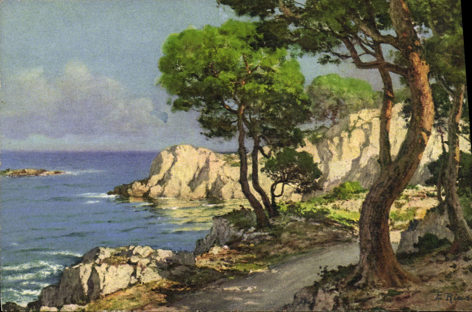 CPA Illustrateur Cap d'Antibes