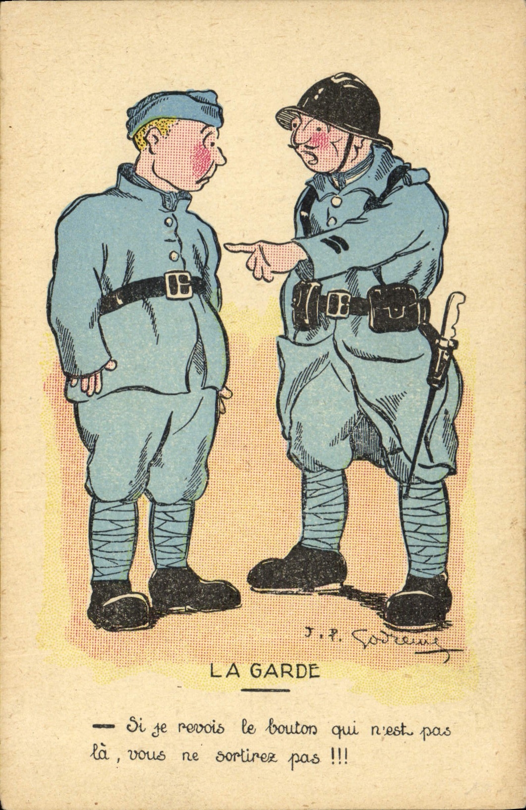 La Garde — caricature de deux soldats — J.P. Godreme