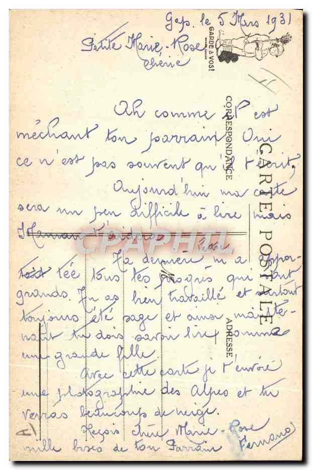 CPA Fantaisie Militaria La garde — Rückseite