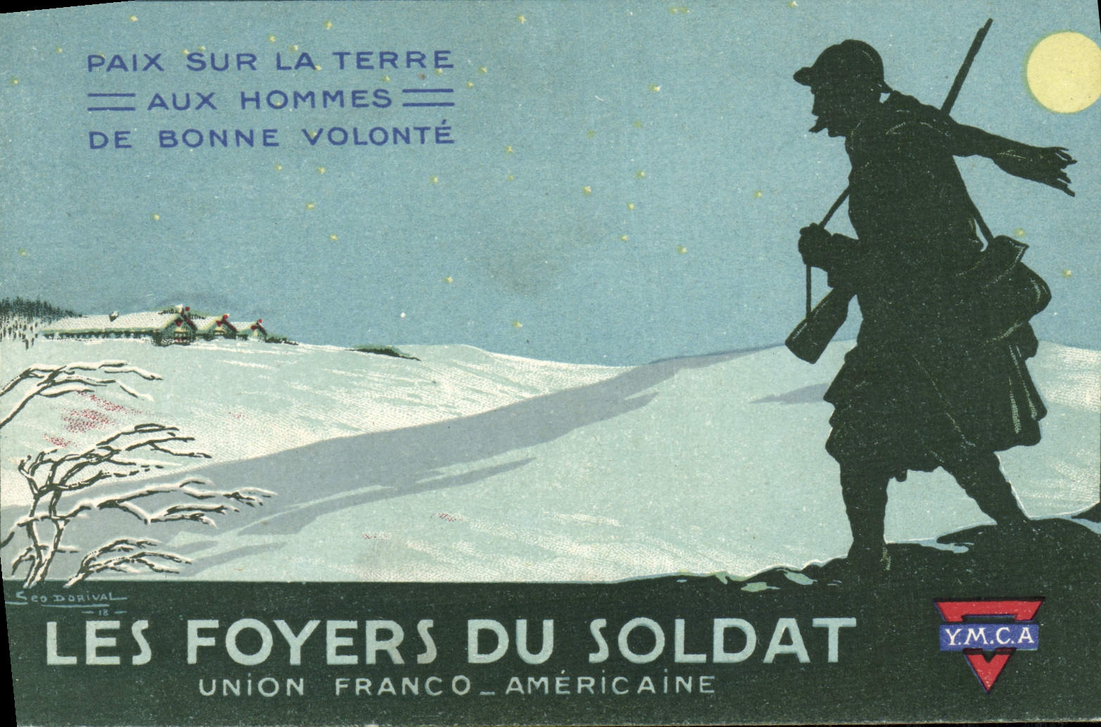 CPA Fantaisie Militaria Les foyers du soldat YMCA Union Franco americaine