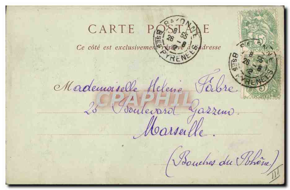 CPA Folklore Pyrenees Jeune femme  — Verso