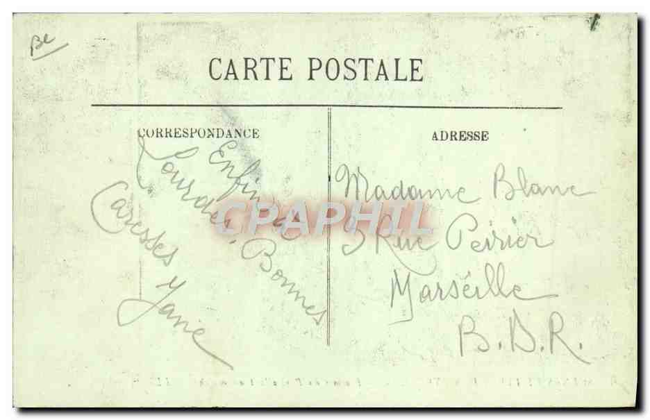 CPA Folklore Pyrenees Femmes du pays allant au marche Ane mule  — Verso