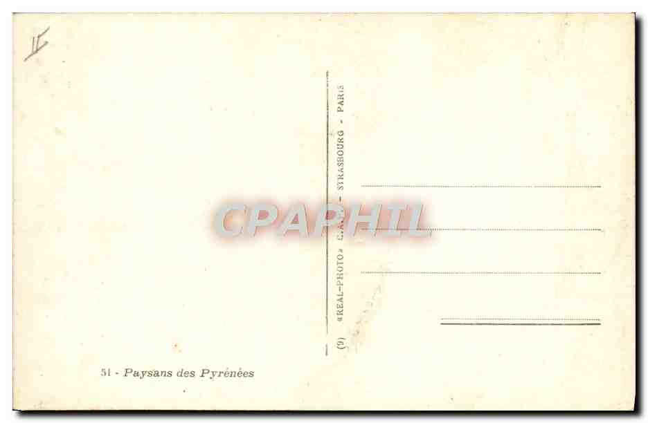 CPA Folklore Paysans des Pyrenees Mule  — Verso