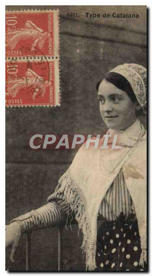 CPA Folklore Femme Type de Catalane 