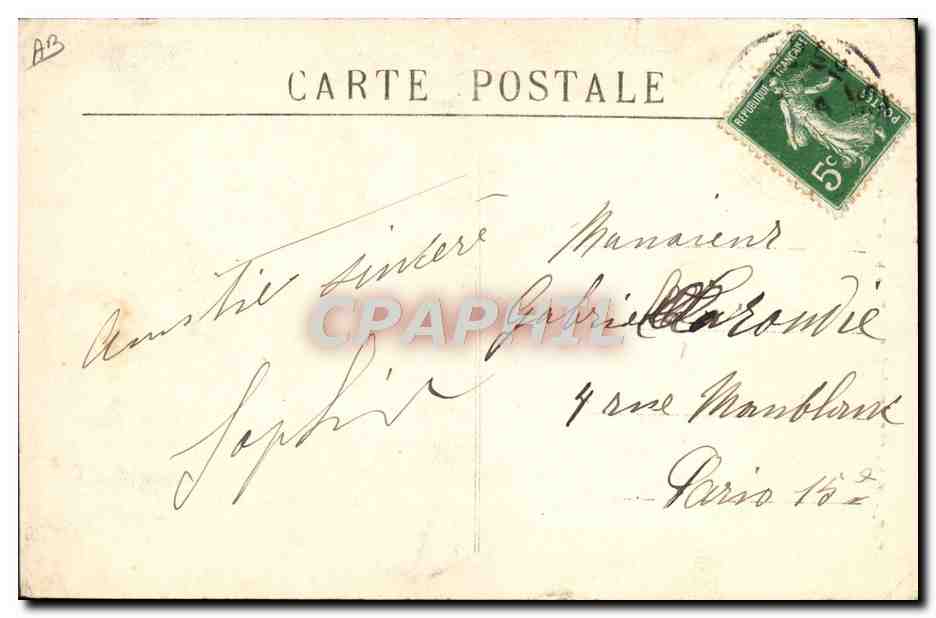 CPA Folklore Pyrenees Deux jeunes types  — Verso