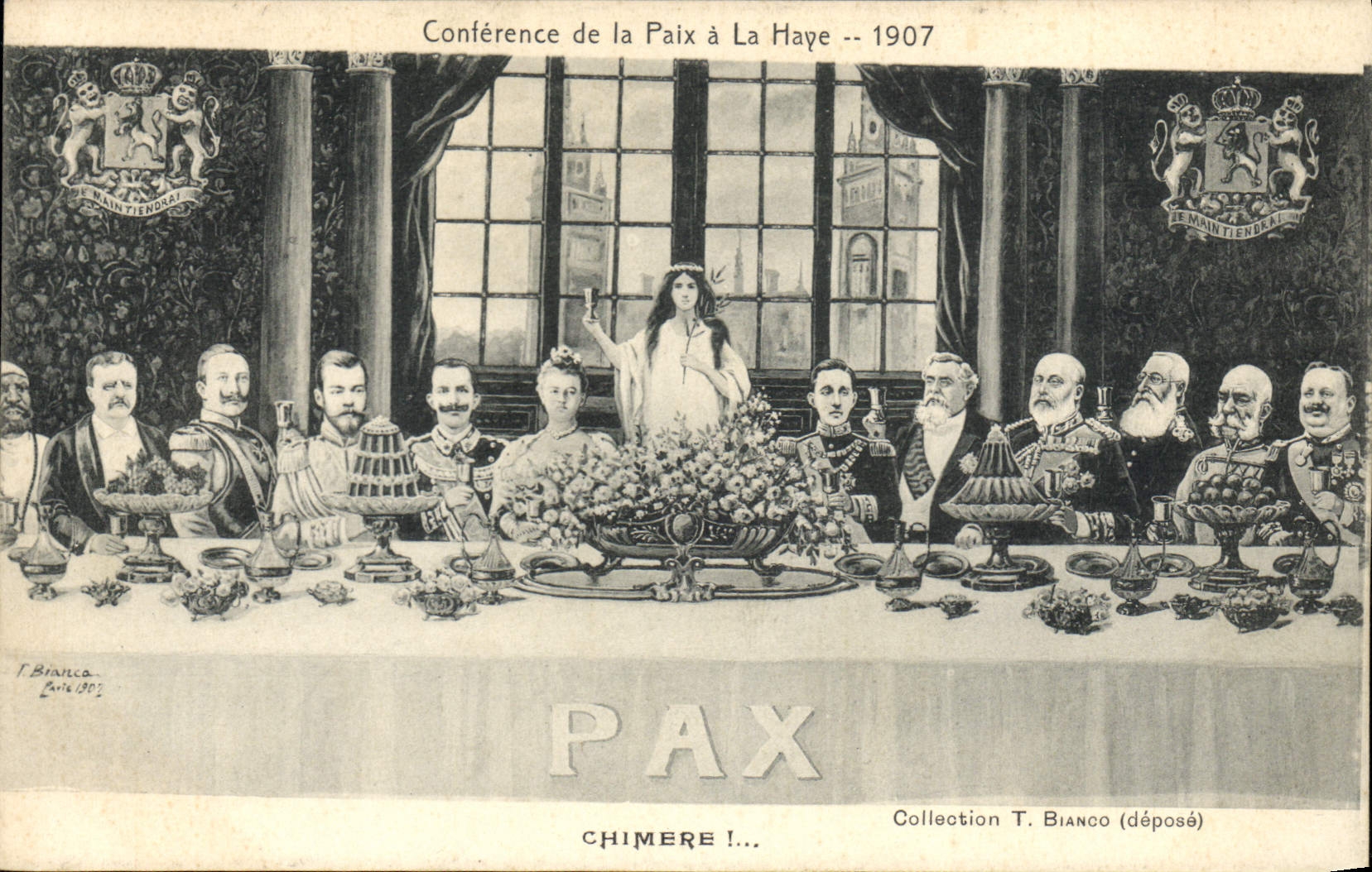 CPA Conference de la Paix a La Haye 1907 Chimere 