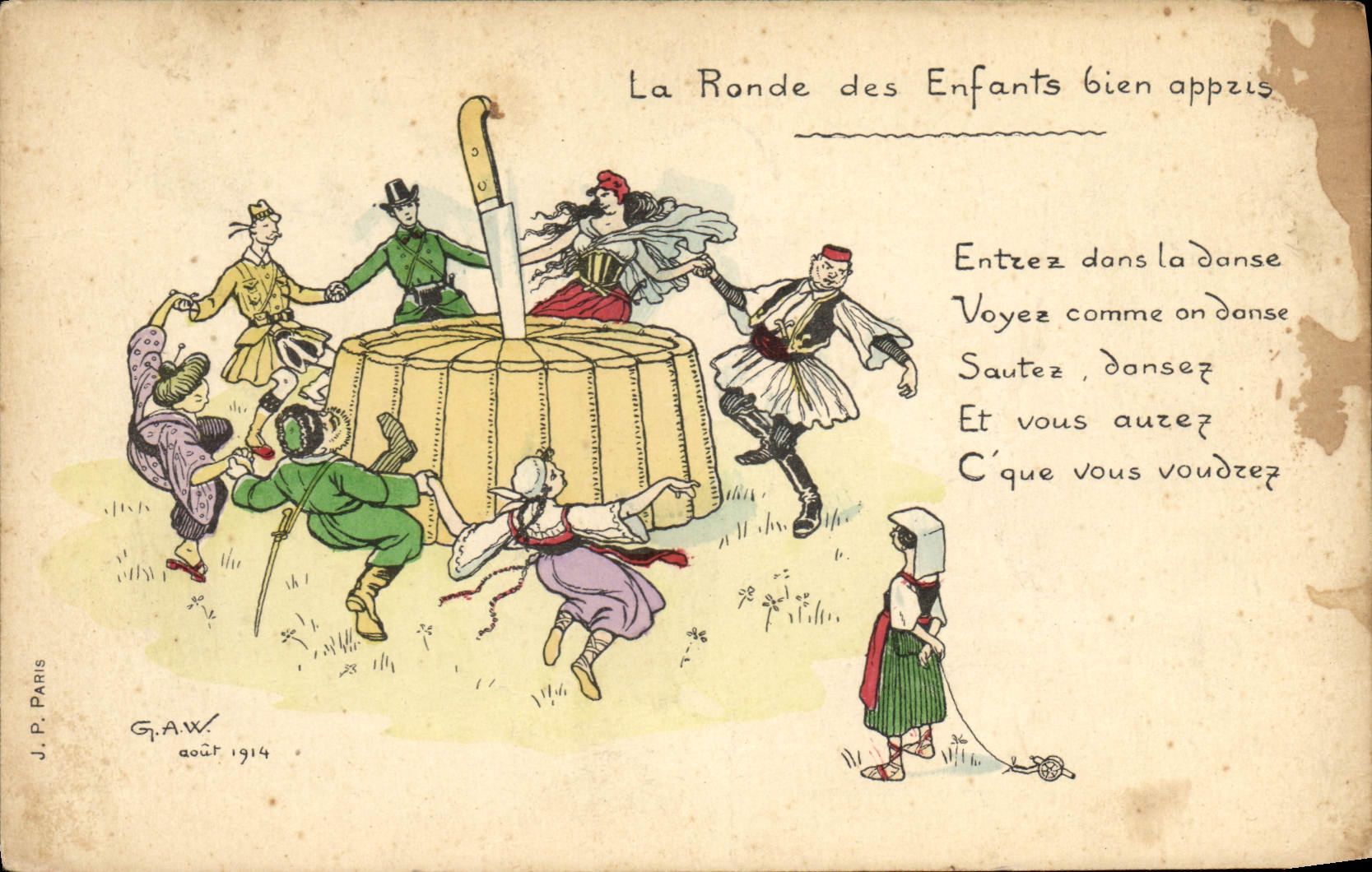 CPA La ronde des enfants bien appris