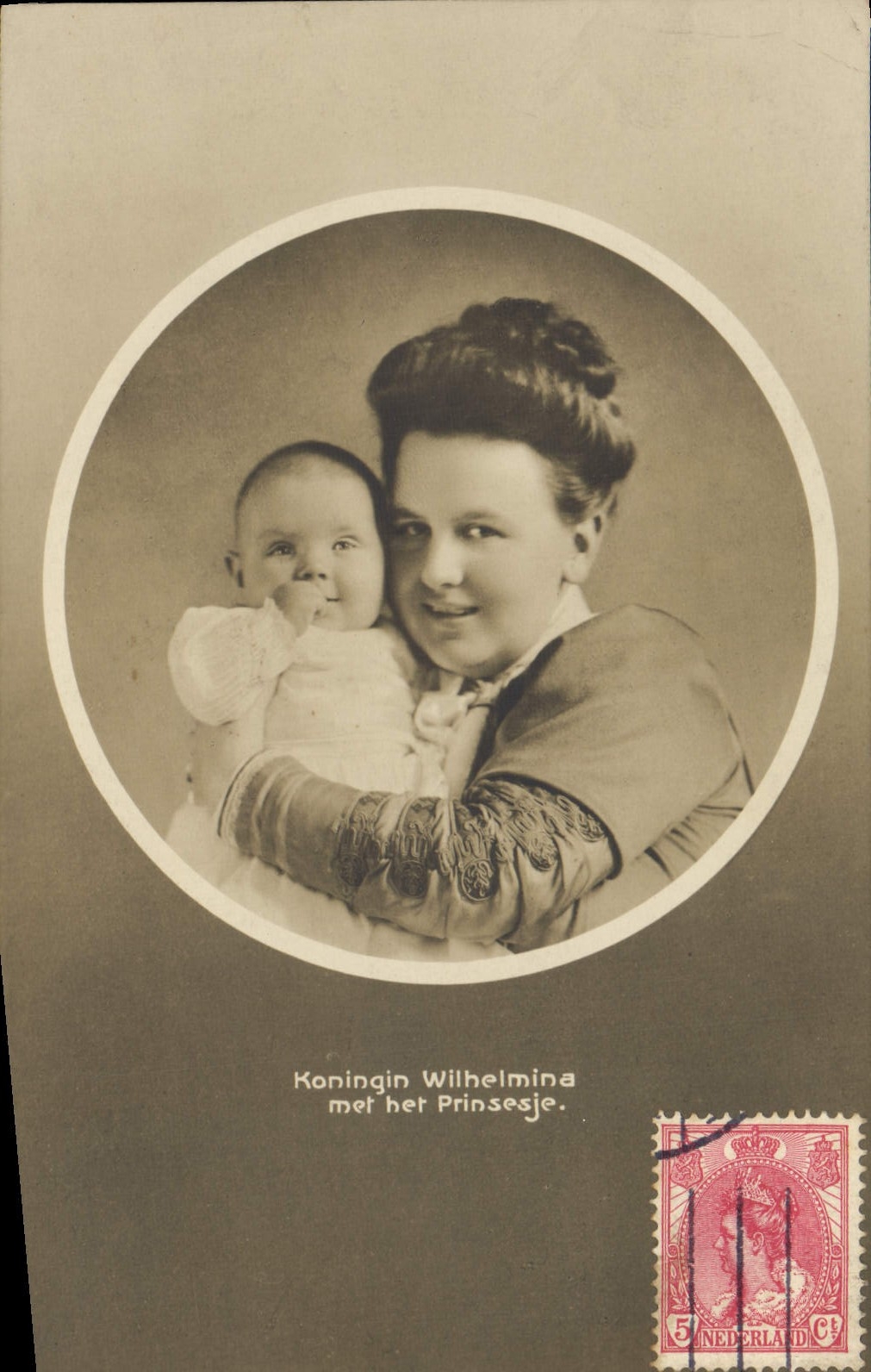 Koningin Wilhelmina met het Prinsesje — éditeur Uitg. Blanckaert & Zn. (Holl.)