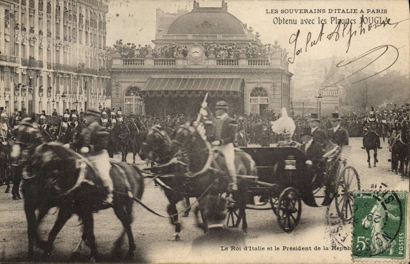 Les Souverains d'Italie à Paris — Obtenu avec les Plaques JOUGLA — éditeur JOUGLA