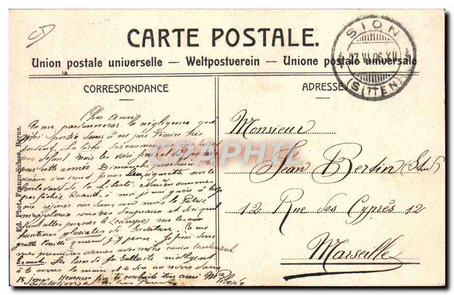 Empfang S.M. des Königs von Italien in Brig — Inspektion der Artillerie — Ed. Photo Franco-Suisse — Reverso