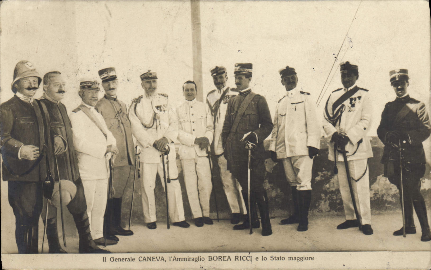 Général Caneva, Ammiraglio Borea Ricci et le Stato maggiore — Italie, 1917