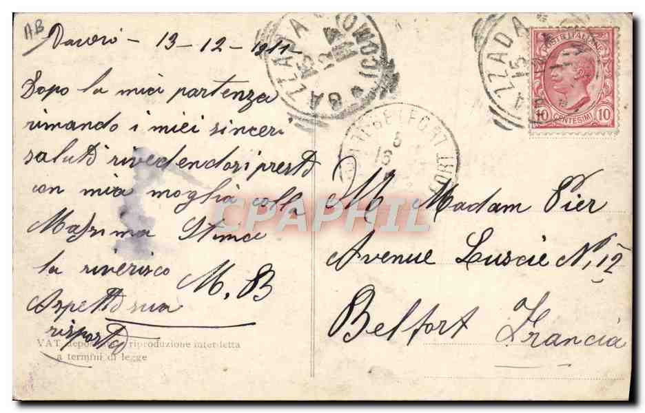 Général Caneva, Ammiraglio Borea Ricci et le Stato maggiore — Italie, 1917 — Verso