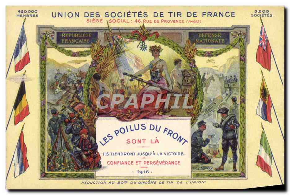 Union des Sociétés de Tir de France — Les Poilus du Front sont là — 1916