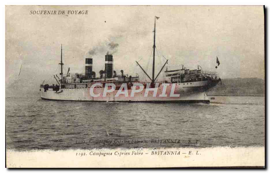 Steamer BRITANNIA — Compagnie Cyprien Fabre — E. L.