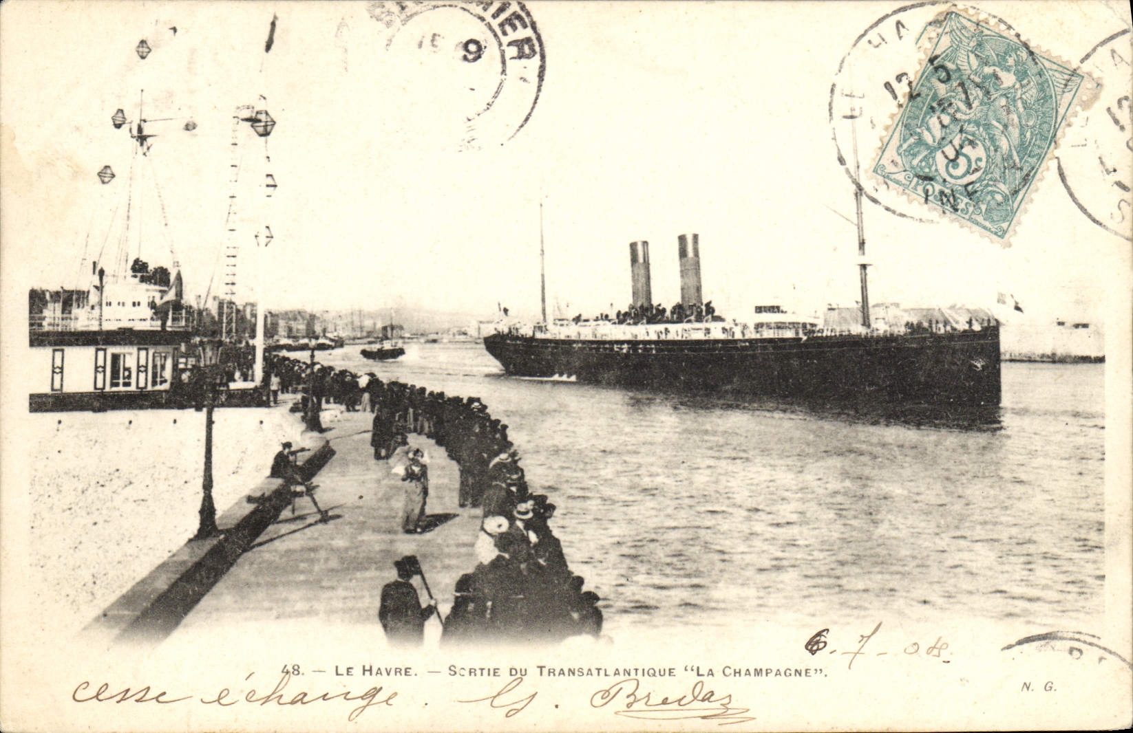 Le Havre — Uscita del transatlantico 'La Champagne' — N.G. n°48