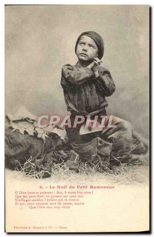 CPA Fantaisie Le Noel du petit Ramoneur Enfant