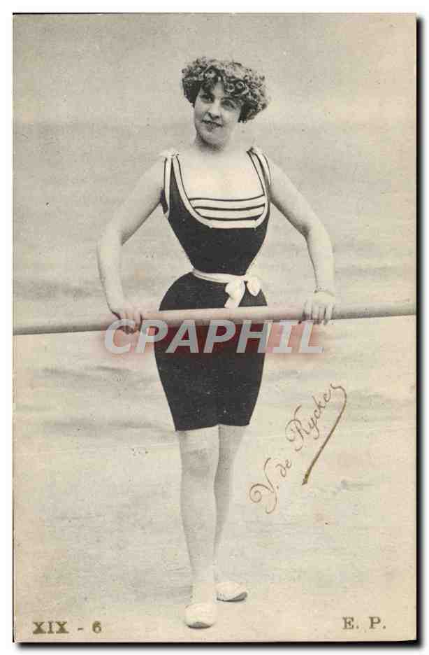 Femme en maillot de bain — plage — V. de Rycker, E.P. n° XIX-6