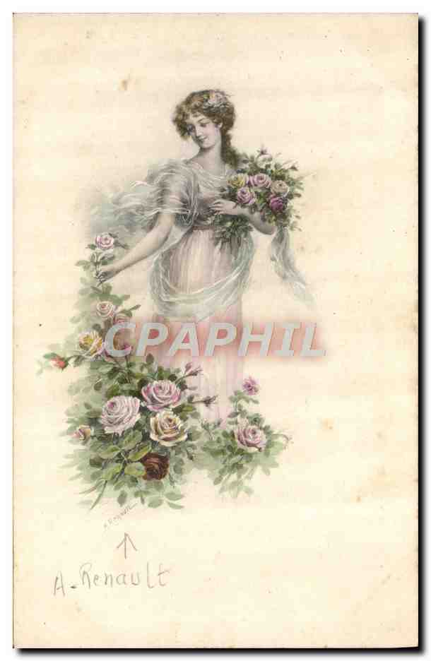CPA Fantaisie Illustrateur Femme